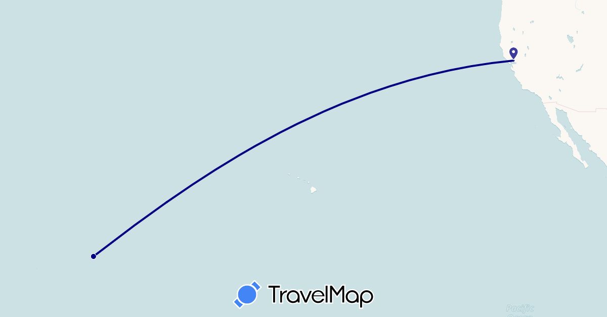 TravelMap itinerary: driving in Marshall Islands, United States (North America, Oceania)